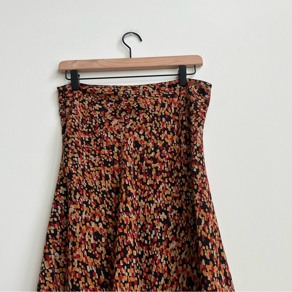 LES COPAINS Made In Italy 100% Silk Midi Skirt Geometric Retro Hipster Fall 44 - Picture 7 of 12